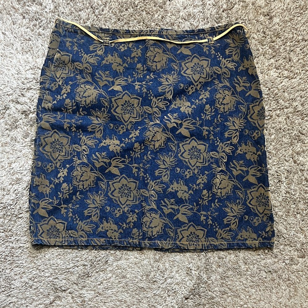 floral denin skirt